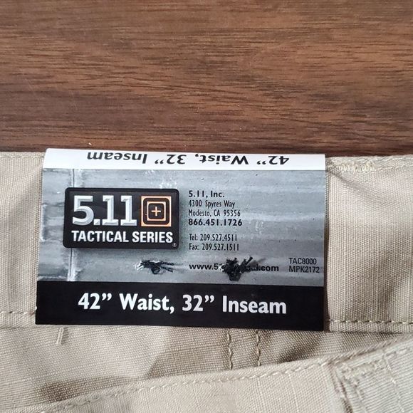 NEW NWT 5.11 Taclite Pro Ripstop Tactical Pants TDU Khaki‎ 42x32 - Picture 9 of 11